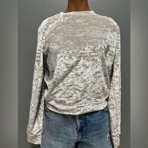 Lululemon All aligned mock neck long sleeve-Crushed velvet- white opal- size 8